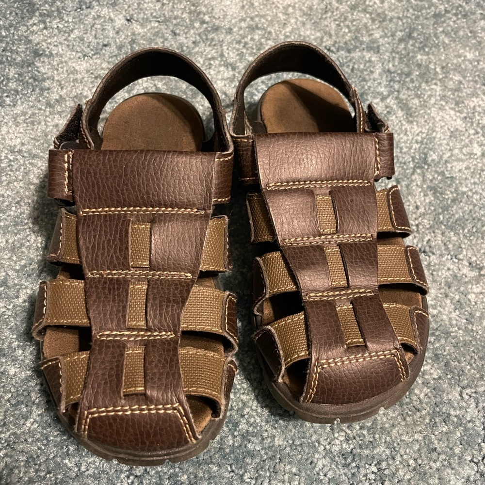 Boys Brown Leather Sandals